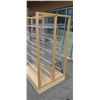 Image 2 : DOUBLE SIDED WOOD RACK WITH PLASTIC SHELVES