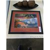 Image 2 : FRAMED PRINT WITH DECORATIVE BALLS AND WOOD DISH