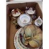 Image 2 : TRAY OF PORCELAIN WARE: ROYAL CROWN DERBY, STAFFORSHIRE, ROYAL CHELSEA, BESWICK, ROYAL ALBERT, MINTO