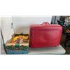 Image 1 : 6 LIKE NEW LADIES SWEATERS WITH RED SUITCASE OF BLOUSES
