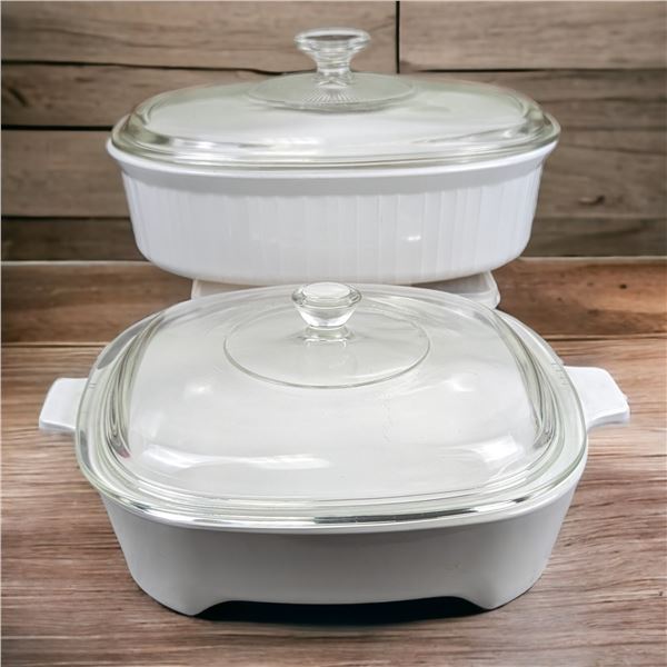 Set of 2 Corningware Casserole Dishes with Lids