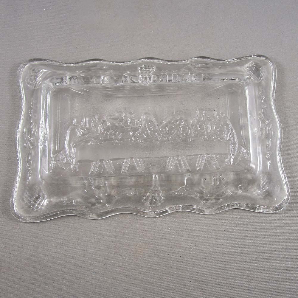 Vintage Indiana Glass "Last Supper" Butter Dish