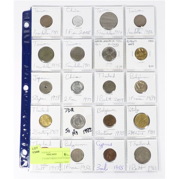 20 COINS 10 DIFFERENT COUNTRIES