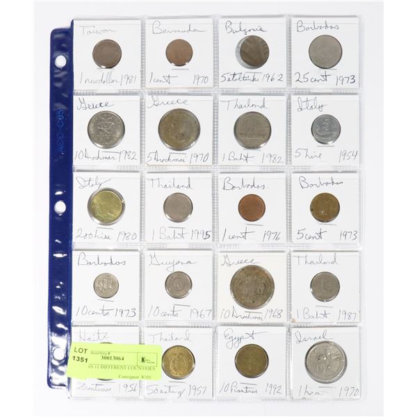 20 COINS 11 DIFFERENT COUNTRIES