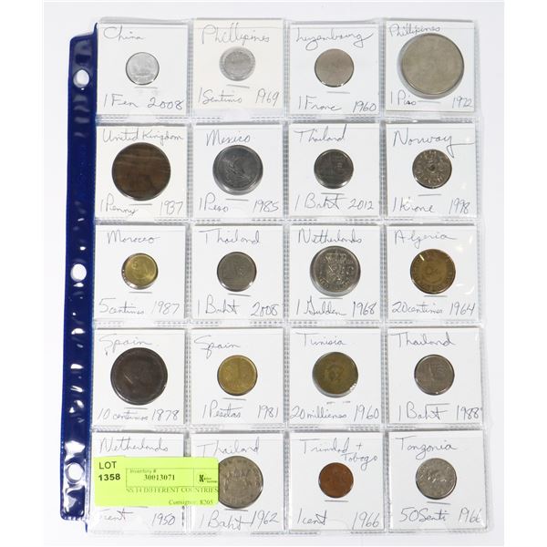 20 COINS 14 DIFFERENT COUNTRIES