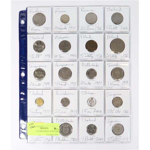 20 COINS 11 DIFFERENT COUNTRIES