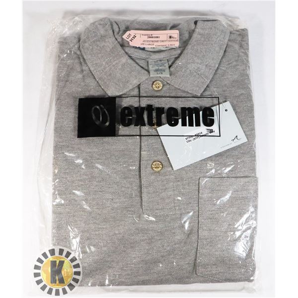 NEW MENS EXTREME GREY COTTON POLO SIZE LARGE