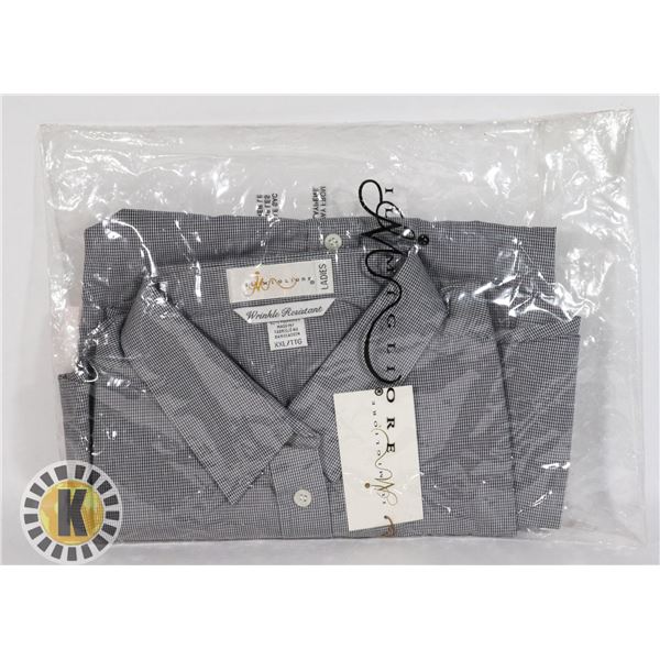 NEW LADIES WRINKLE RESISTANT DK GRAPHITE WORK SHIRT