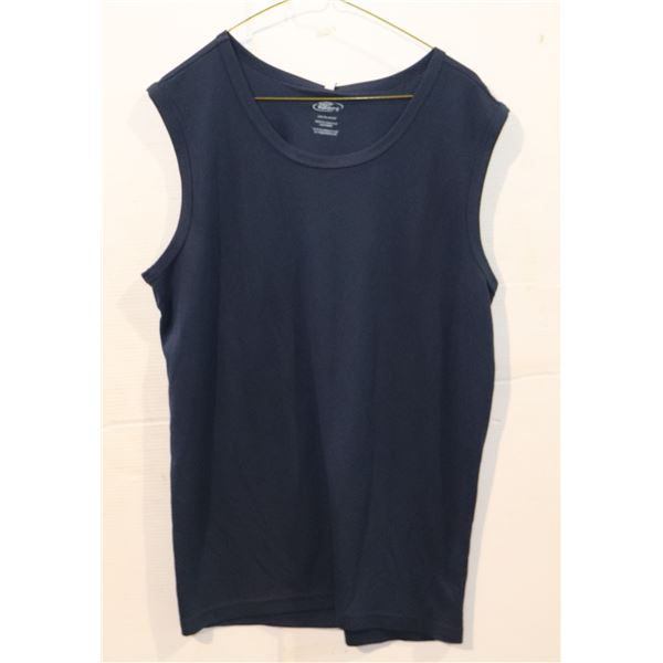 NEW MEN'S COOLMAX SLEEVELESS TEE, NAVY, L