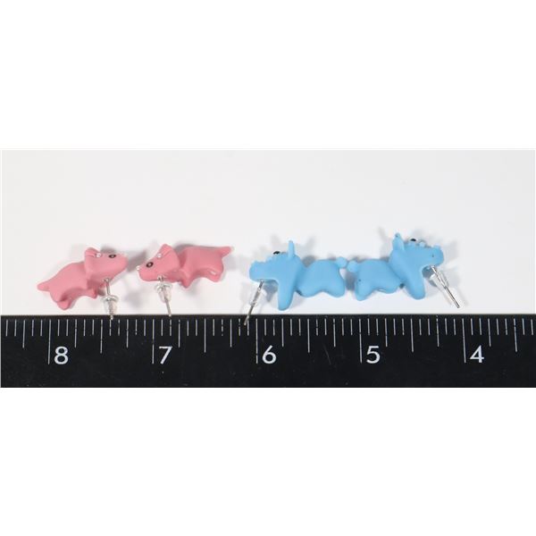 2 NEW CHOPPY DINO STUD EARRINGS