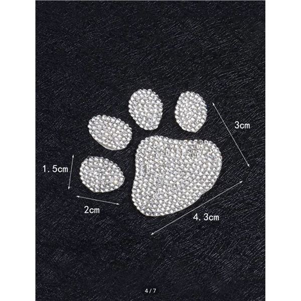 4 NEW RHINESTONE PAW PRINT STICKERS