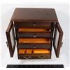 Image 1 : VINTAGE WOOD WITH GLASS JEWELRY BOX