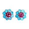 Image 1 : Natural Pigeon Blood Ruby Ruby & Neon Apatite Earings