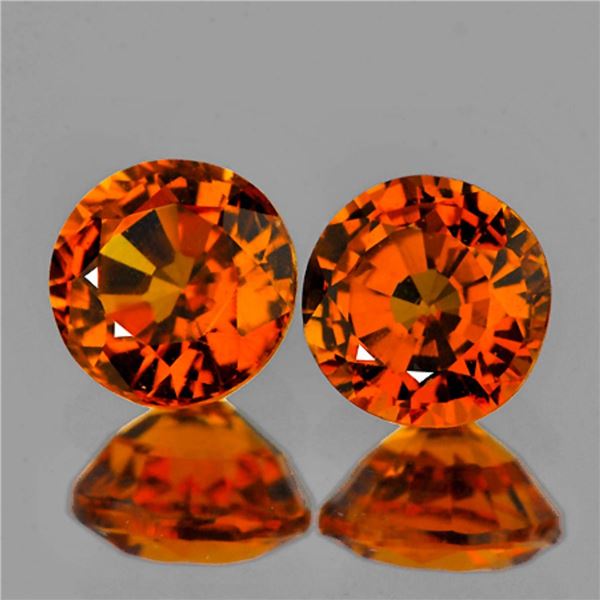 Natural Mandarin Orange Spessartite Garnet Pair{Flawess-VVS}