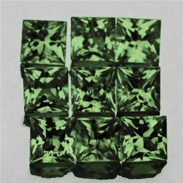 Natural Intense Green Sapphire 9 Pcs {Flawless-VVS}