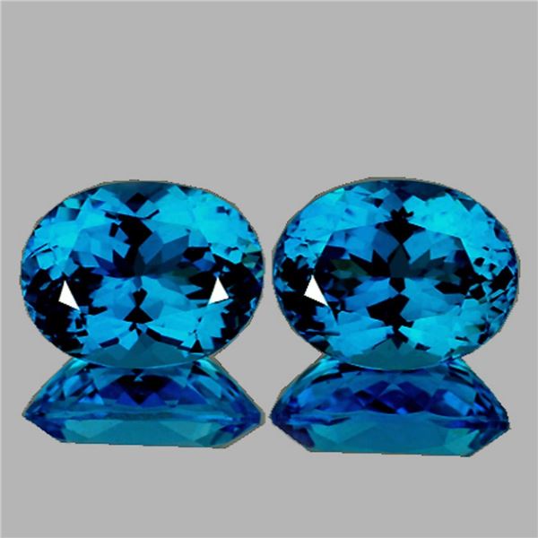 Natural London Blue Topaz Pair {Flawless-VVS}