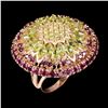 Image 2 : Natural Peridot, Rhodolite Garnet & Sapphire Ring