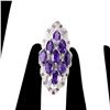 Image 1 : Natural Marquise Amethyst & Rhodolite Garnet Ring