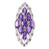 Image 2 : Natural Marquise Amethyst & Rhodolite Garnet Ring