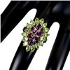 Image 3 : Natural Rhodolite Garnet Peridot Ring