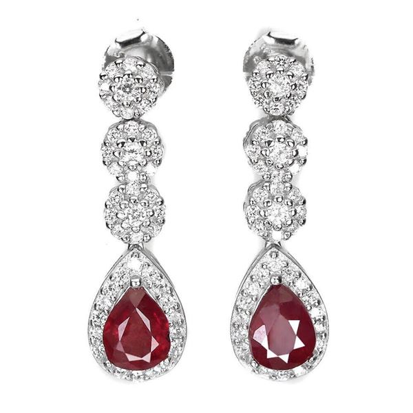 Natural Red Ruby  Earrings