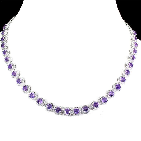 Natural Brazil Unheated Amethyst Necklace