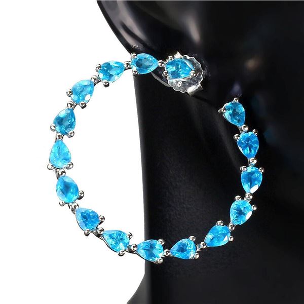 Natural Brazil Paraiba Blue Apatite Earrings