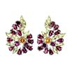 Image 2 : Natural Garnet Citrine Peridot Earrings
