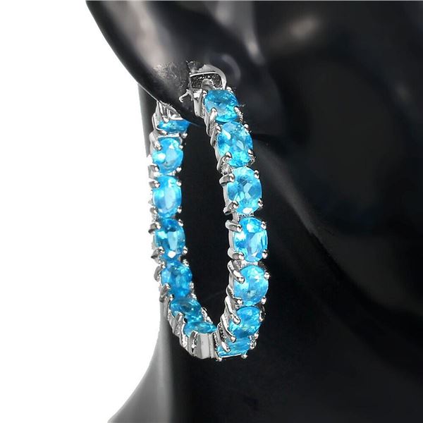 Natural Paraiba Blue Apatite  Earrings