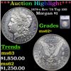 1879-s Rev '78 Top 100 Morgan Dollar $1 Graded ms62+ By SEGS
