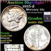 Image 1 : 1935-d Mercury Dime 10c Graded ms65+ fsb By SEGS