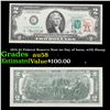 Image 1 : 1976 $2 Federal Reserve Note 1st Day of Issue, with Stamp Grades Choice AU/BU Slider
