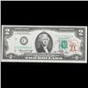 Image 2 : 1976 $2 Federal Reserve Note 1st Day of Issue, with Stamp Grades Choice AU/BU Slider