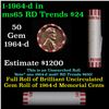 Image 1 : Shotgun Lincoln 1c roll, 1964-d 50 pcs Bank Wrapper.