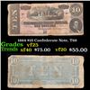 Image 1 : 1864 $10 Confederate Note, T68 Grades vf+