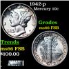 Image 1 : 1942-p Mercury Dime 10c Grades GEM+ FSB