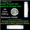 Image 1 : Bank Style Shotgun Uncirculated Jefferson 5c roll, 1980-p 40 pcs