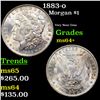 Image 1 : 1883-o Morgan Dollar $1 Grades Choice+ Unc