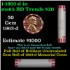 Image 1 : Shotgun Lincoln 1c roll, 1963-d 50 pcs Bank Wrapper.