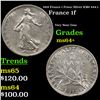 1918 France 1 Franc Silver KM# 844.1 Grades Choice+ Unc