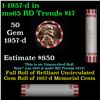 Image 1 : Shotgun Lincoln 1c roll, 1957-d 50 pcs Bank Wrapper.