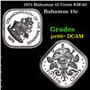 Proof 1975 Bahamas 15 Cents KM-62 Grades GEM++ Proof Deep Cameo