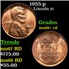 1955-p Lincoln Cent 1c Grades GEM++ RD