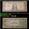 1935A $1 Silver Certificate Hawaii WWII Emergency Currency Grades f, fine
