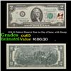 Image 1 : 1976 $2 Federal Reserve Note 1st Day of Issue, with Stamp Grades Gem CU