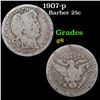 Image 1 : 1907-p Barber Quarter 25c Grades g+