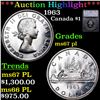 ***Auction Highlight*** 1963 Canada Dollar $1 Grades GEM++ PL BY SEGS (fc)
