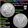 1879-s Rev '78 Top 100 Morgan Dollar $1 Graded ms63 BY SEGS