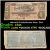 Image 1 : 1864 $10 Confederate Note, T68 Grades xf+
