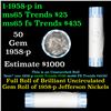Image 1 : Bank Style Shotgun Uncirculated Jefferson 5c roll, 1958-p 40 pcs